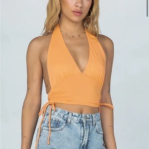 Princess Polly Penelope Orange Halter Top — Size 4